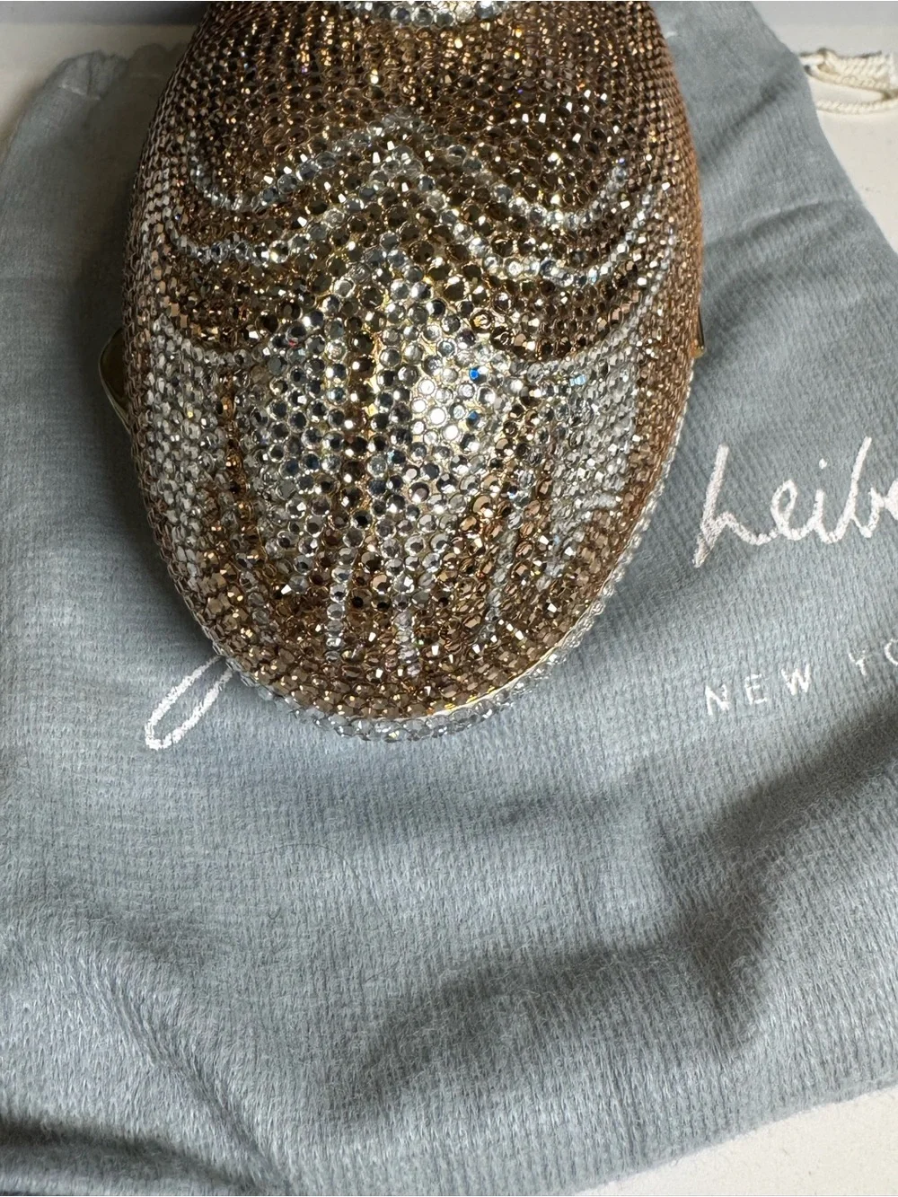Judith Leiber Crystal-Embellished Hat Minaudière – Silver & Gold